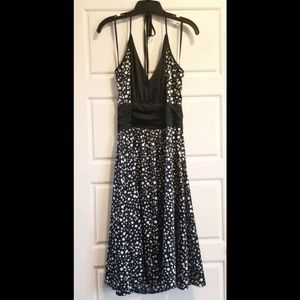 Le Chateau XL halter black & white dress